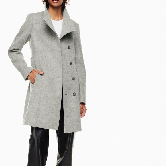 Aritzia Light Gray Women's Trench Coat - Picture 2 of 11